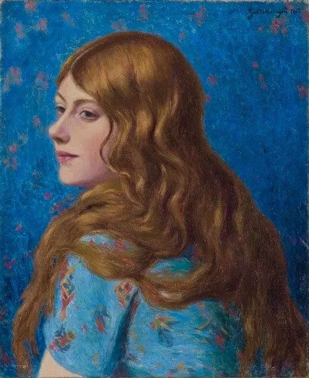 Kızıl saçlı kadının profil büstü - Federico Zandomeneghi