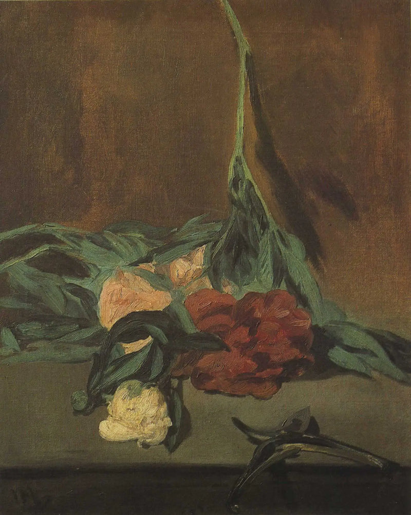 Şakayık dalı ve makas - Édouard Manet