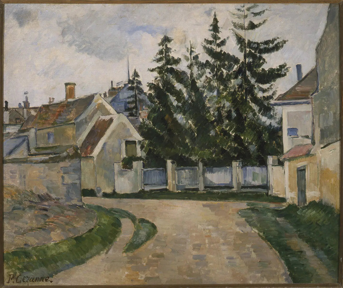 Reproduction du tableau « Maisons et sapins - Paul Cézanne » par Alpha Reproduction en peinture à l’huile