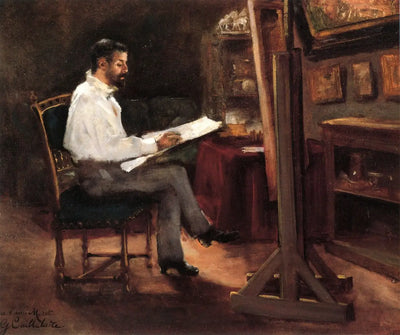 Reproduction du tableau « Le peintre Morot dans son atelier - Gustave Caillebotte » par Alpha Reproduction en peinture à l’huile