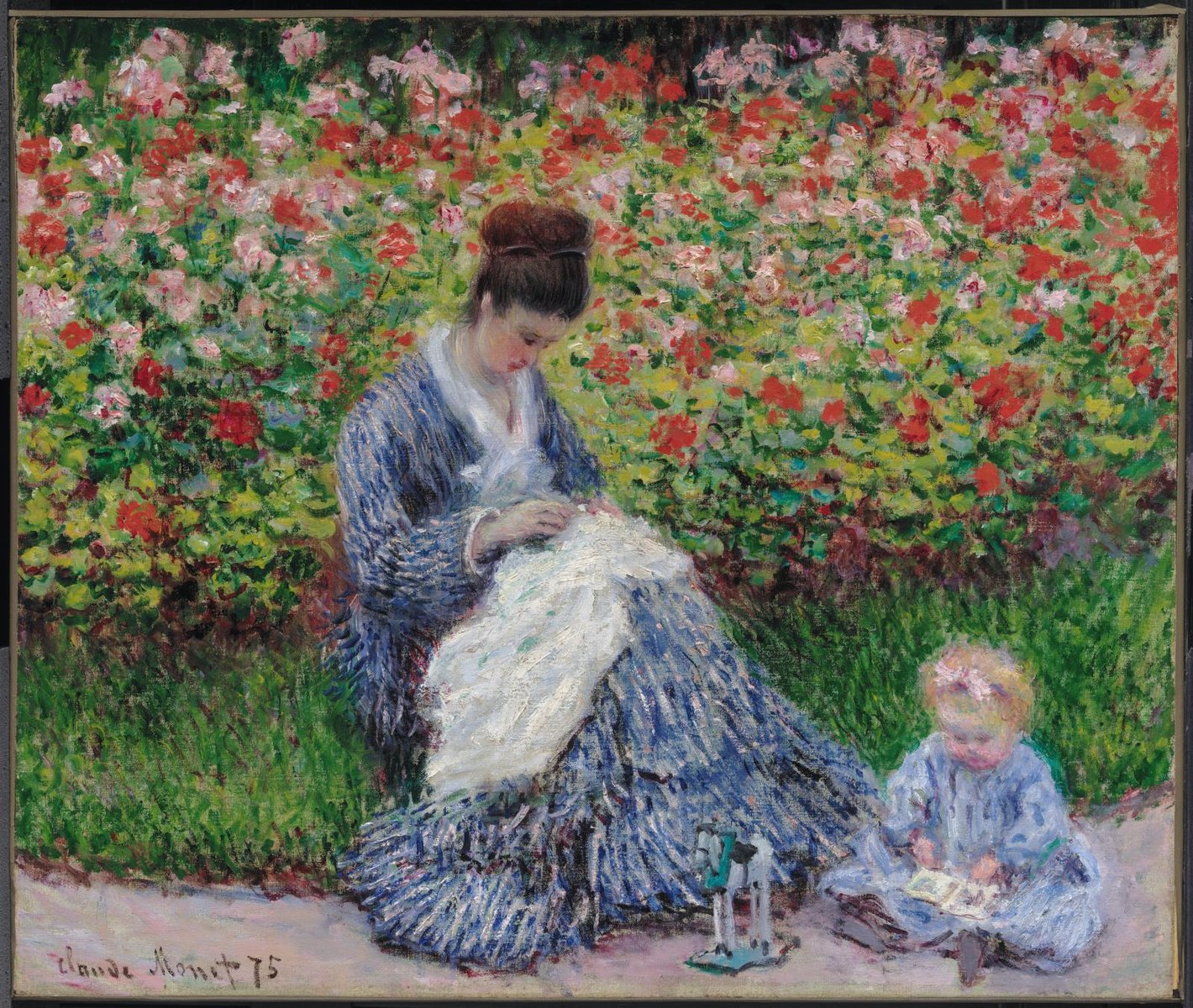 🌼 Camille Monet ve Bahçedeki Çocuk – Claude Monet (1875)