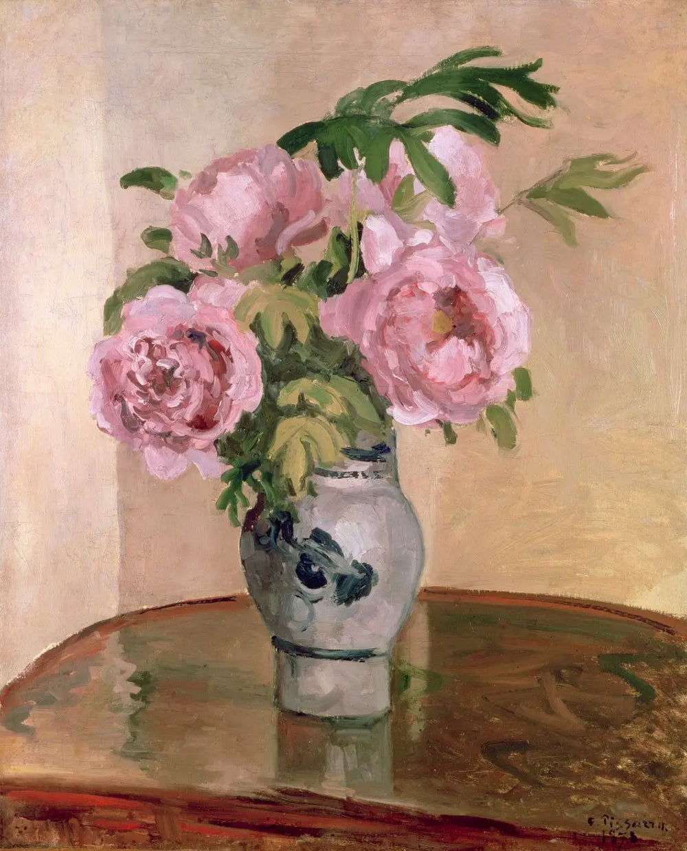 Reproduction du tableau « Bouquet de pivoines roses - Camille Pissarro » par Alpha Reproduction en peinture à l’huile