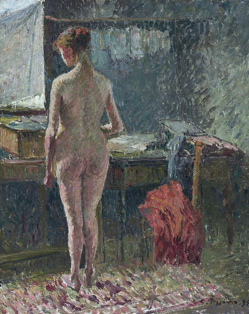Sırtı Dönük Nü ile İç Mekan - Camille Pissarro