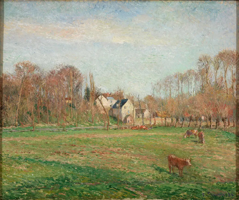Osny'deki Küçük Değirmen ve Çayır - Camille Pissarro