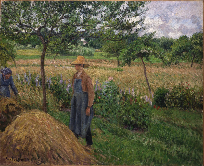 Bir Değirmenin Önünde Bahçıvan, Gri Hava, Éragny - Camille Pissarro