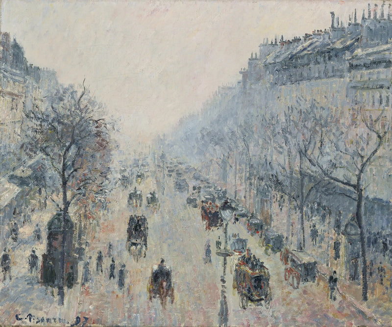 Montmartre Bulvarı, sabah sisleri - Camille Pissarro