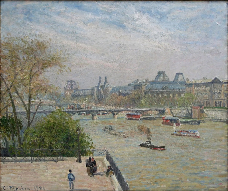 Louvre, bahar, sabah, güneş - Camille Pissarro
