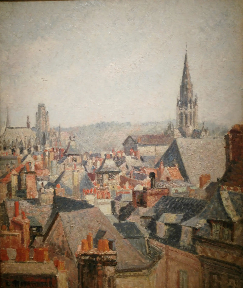 Eski Rouen'in Çatılarında Güneş - Camille Pissarro