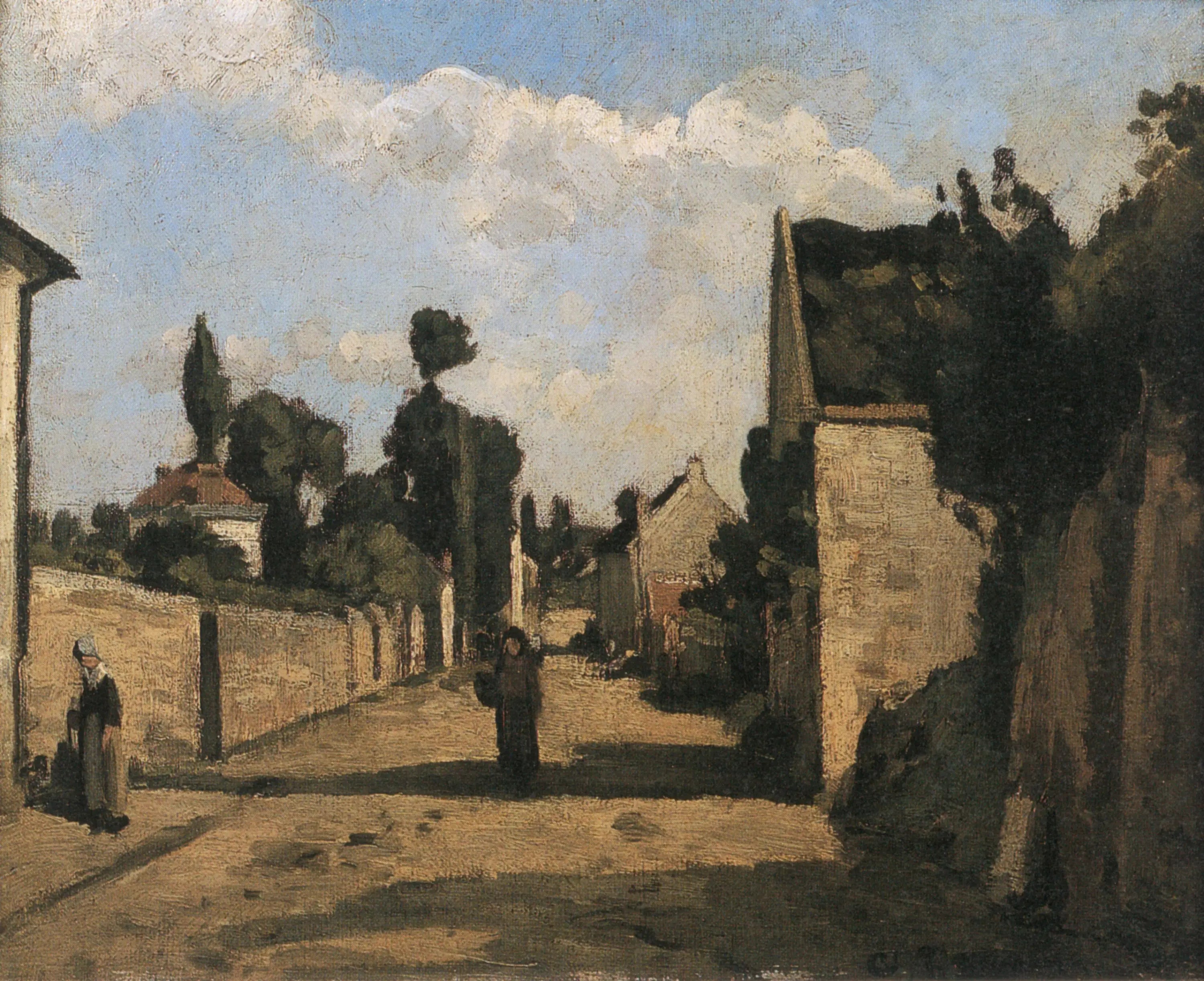 Reproduction du tableau « Rue de l'Hermitage à Pontoise - Camille Pissarro » par Alpha Reproduction en peinture à l’huile