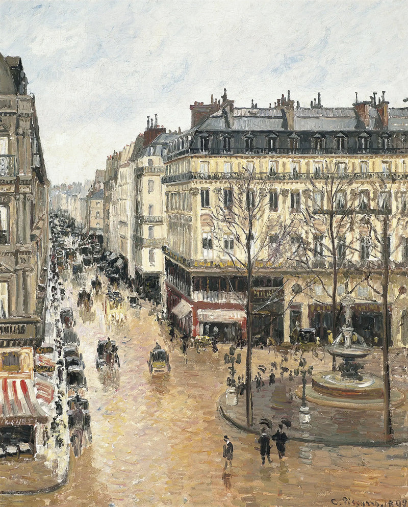 Saint-Honoré Caddesi, Öğleden Sonra, Yağmur Etkisi - Camille Pissarro