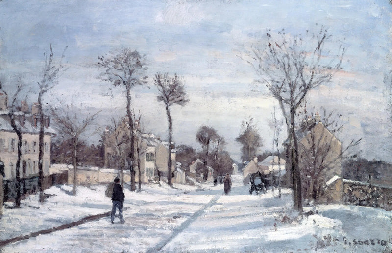 Versailles Yolu, Louveciennes, kar - Camille Pissarro