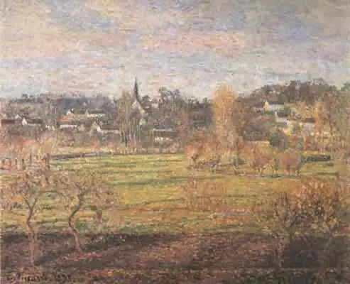 Şubat, doğan güneş, Bazincourt - Camille Pissarro