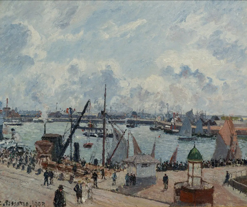 Le Havre Ön Limanı. Sabah. Güneş. Yükselen Gelgit - Camille Pissarro