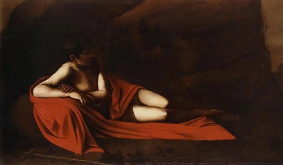 Reproduction du tableau « Saint Jean-Baptiste allongé - Le Caravage » par Alpha Reproduction en peinture à l’huile