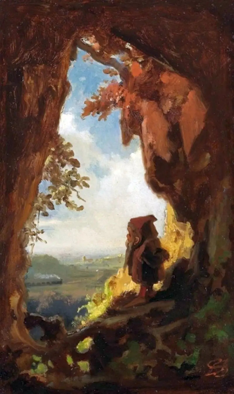Trene bakan Cüce - Carl Spitzweg