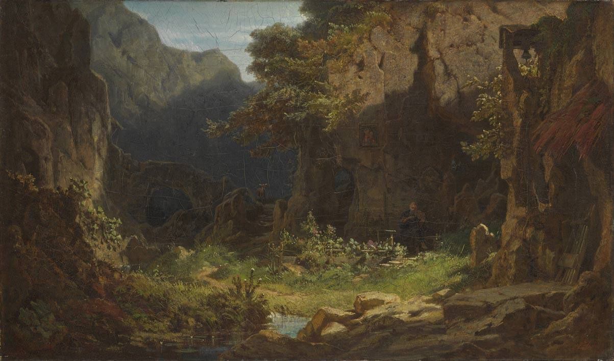 Un reclus jouant du violon - Carl Spitzweg