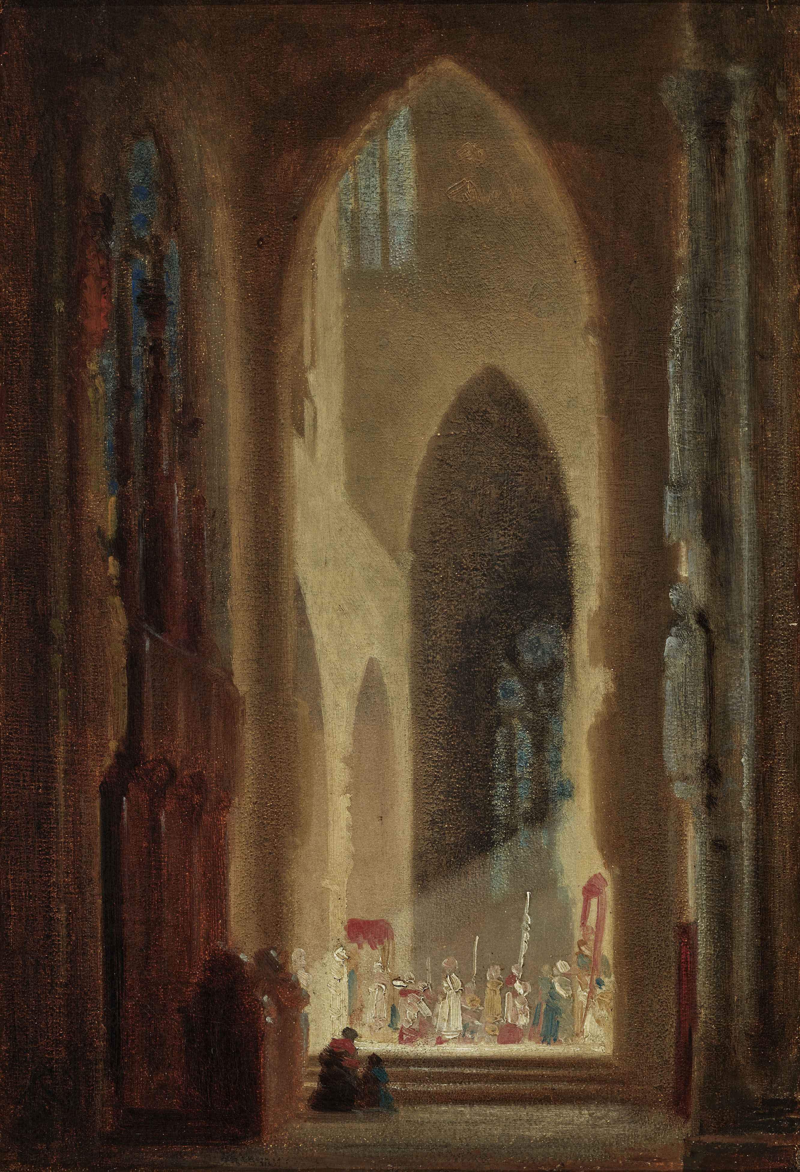 Kilise İçinde Geçit - Carl Spitzweg