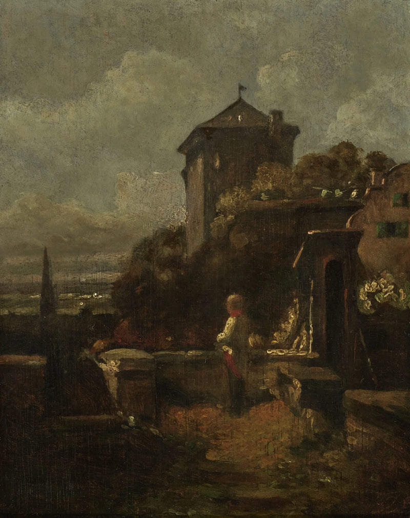 Sur duvarlar üzerinde nöbetçi - Carl Spitzweg