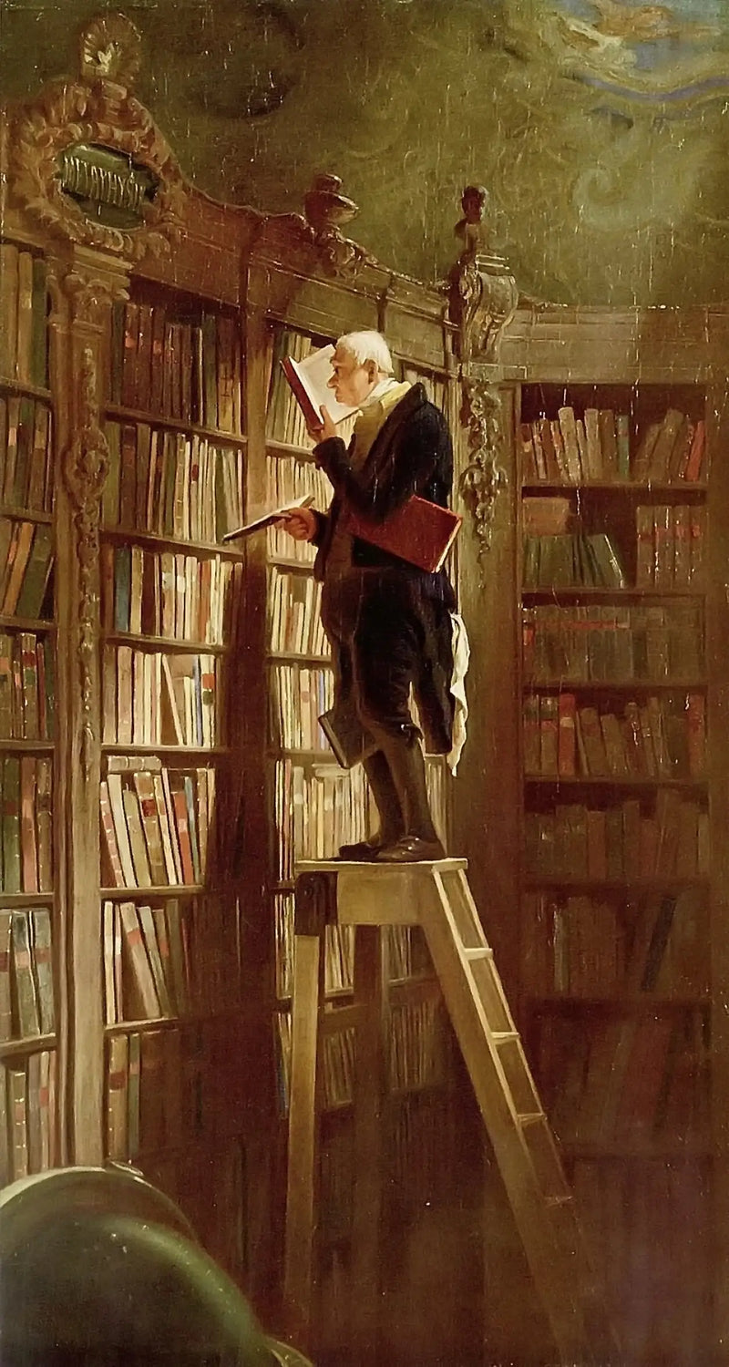 Kütüphane Fare, detay - Carl Spitzweg