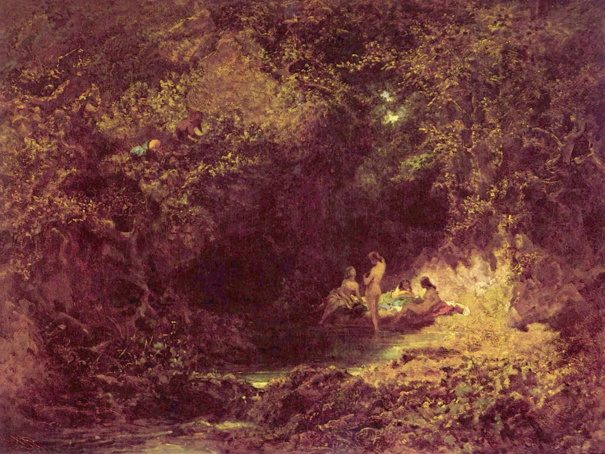 Nymphes au bain - Carl Spitzweg - Alpha Reproduction