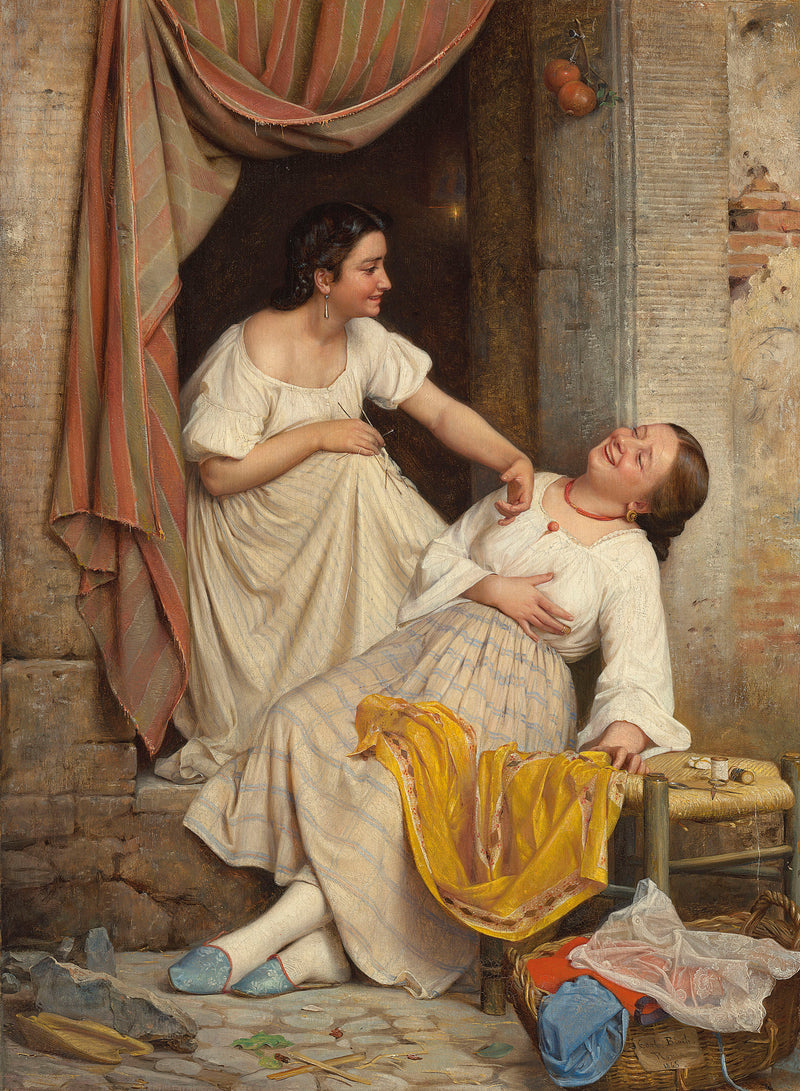 İki Gülümseyen Kız - Carl Heinrich Bloch