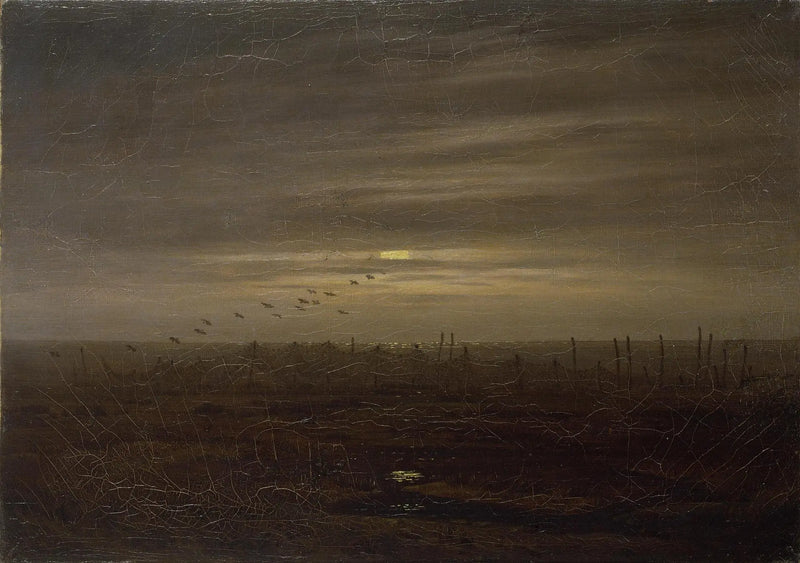 Balık Ağları ile Plaj - Caspar David Friedrich