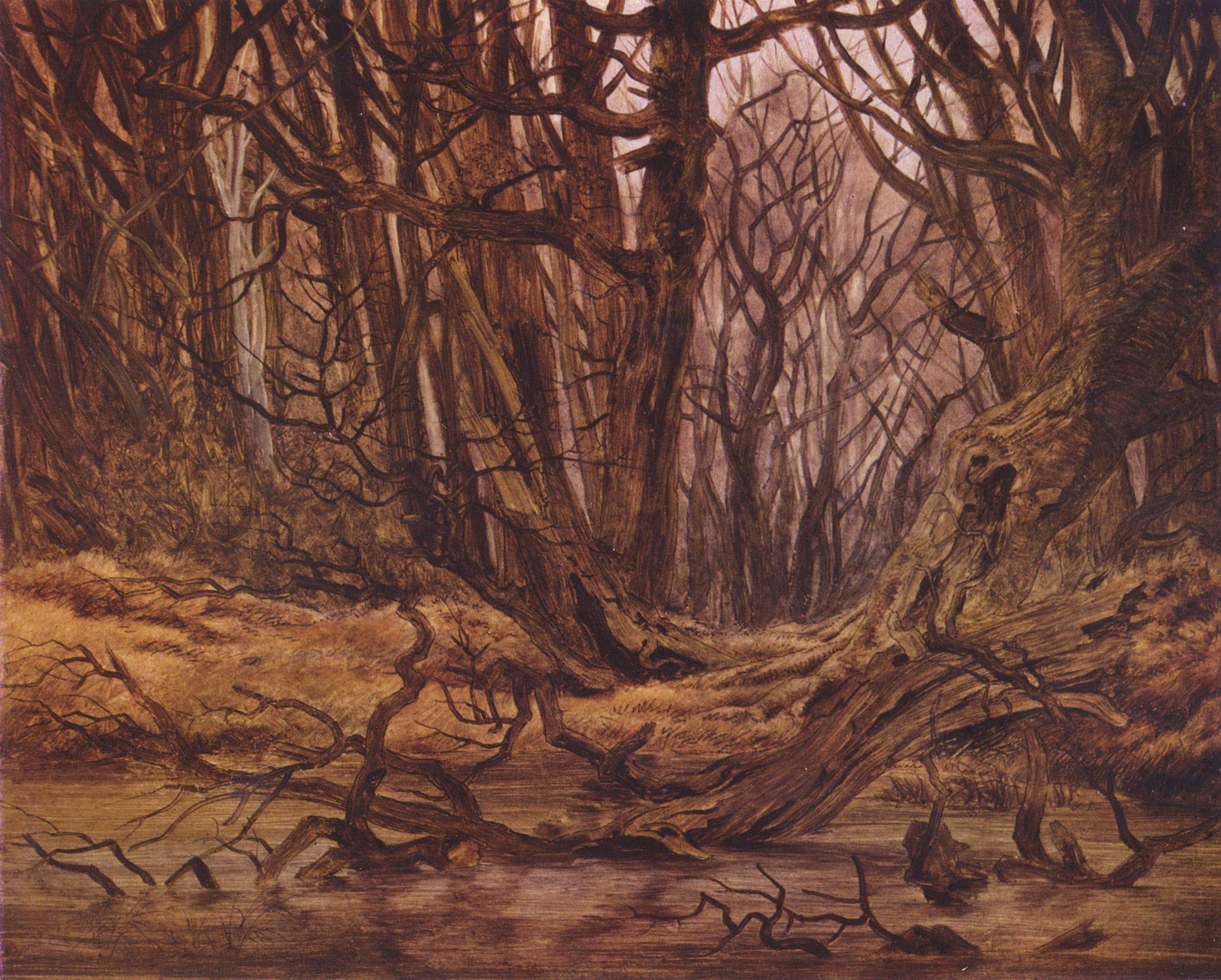 Reproduction du tableau « forêt en fin d'automne - Caspar David Friedrich » par Alpha Reproduction en peinture à l’huile