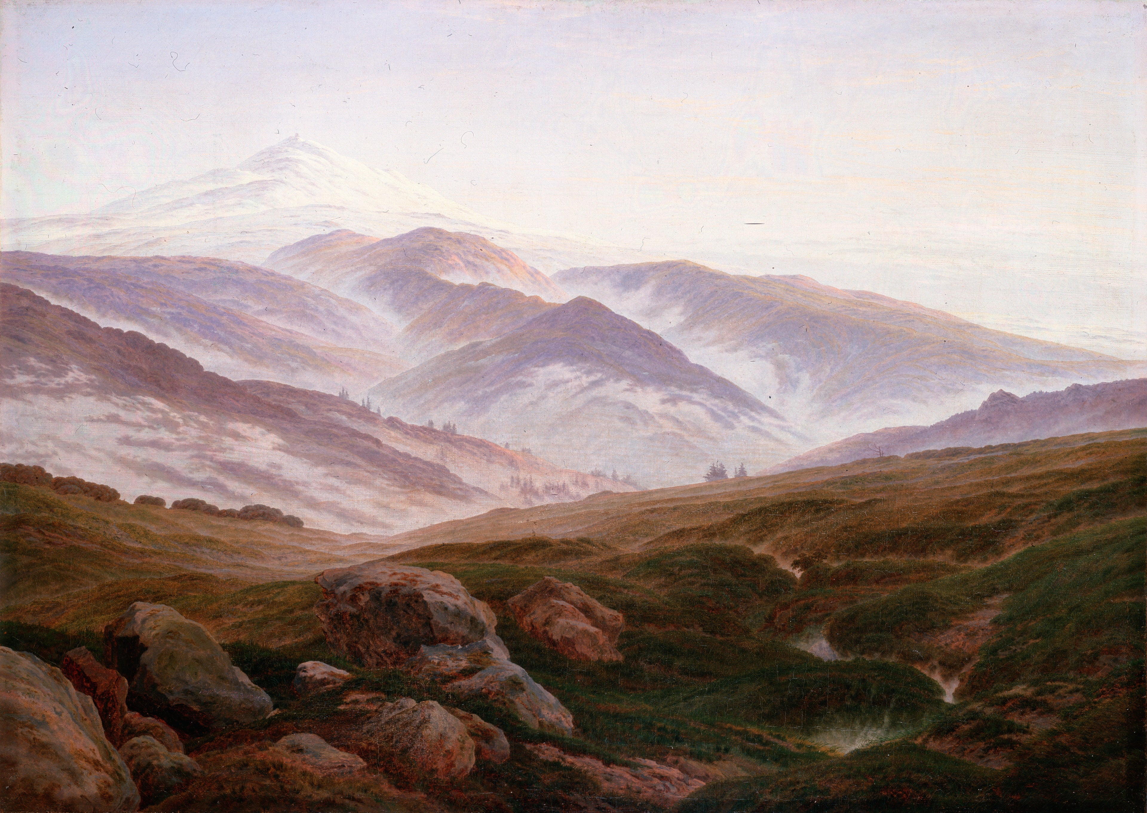 Reproduction du tableau « Souvenirs dans le massif des Géants - Caspar David Friedrich » par Alpha Reproduction en peinture à l’huile