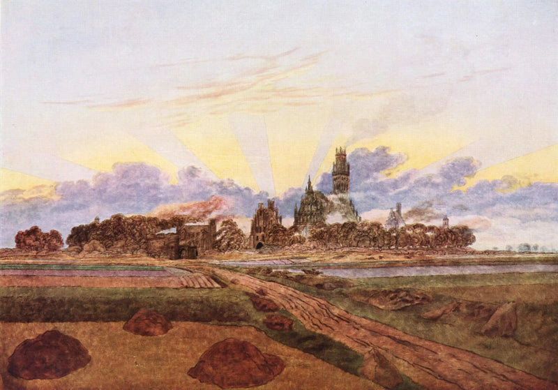 Alevler İçindeki Neubrandenburg - Caspar David Friedrich