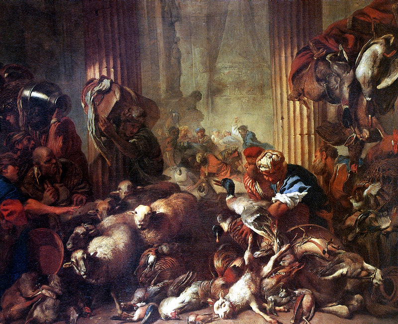 Le Christ chassant les marchands du Temple - Giovanni Benedetto Castiglione