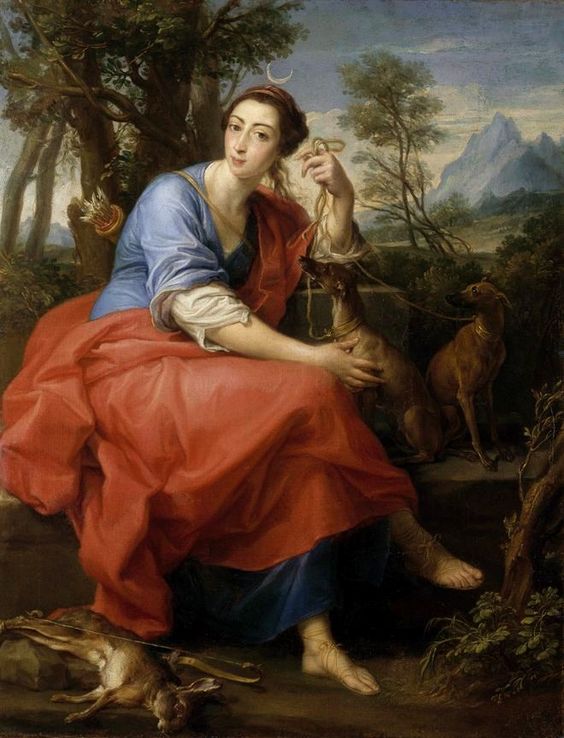 Caterina Gabrielli Marquise'in Diana Rolündeki Varsayılan Portresi - Pompeo Batoni