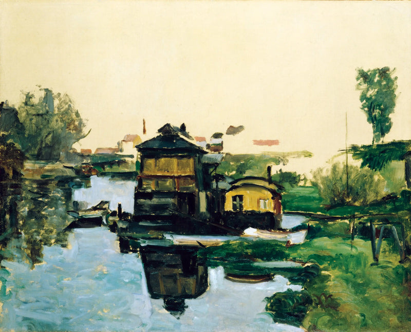 Bir Nehir Üzerindeki Yüzen Evler - Paul Cézanne