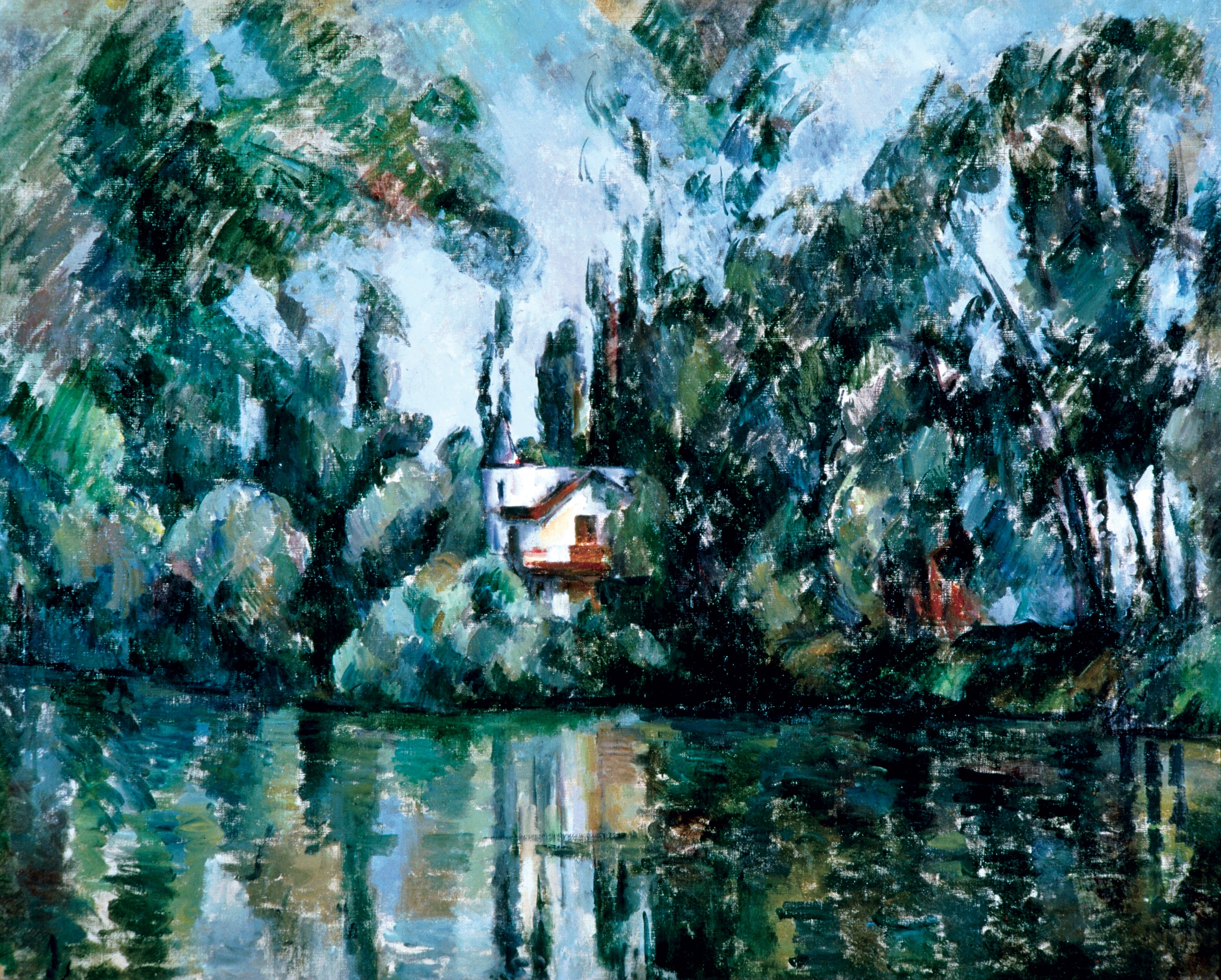 Reproduction du tableau « Maison au bord de la Marne - Paul Cézanne » par Alpha Reproduction en peinture à l’huile