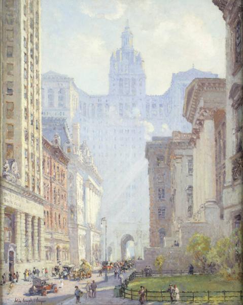 Chambers Street ve Belediye Binası, New York. - Colin Campbell Cooper