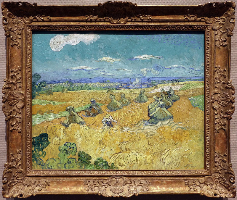 Başaklar ve biçerdöverli buğday tarlası - Vincent van Gogh
