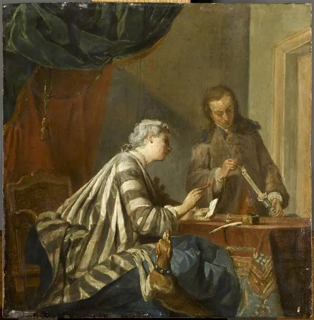 Une femme occupée à acheter une lettre - Jean Siméon Chardin - Alpha Reproduction