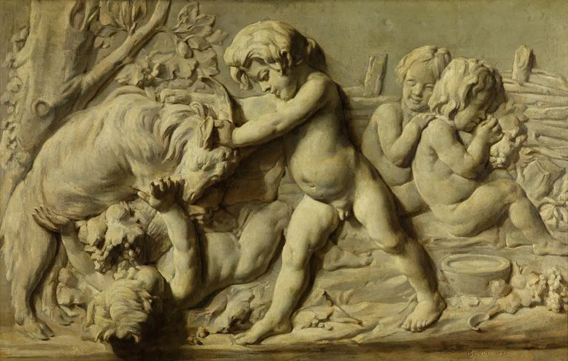 Bouchardon'un Sonbahar kabartma bas-relief'ünü tasvir eden natürmort - Jean Simeón Chardin