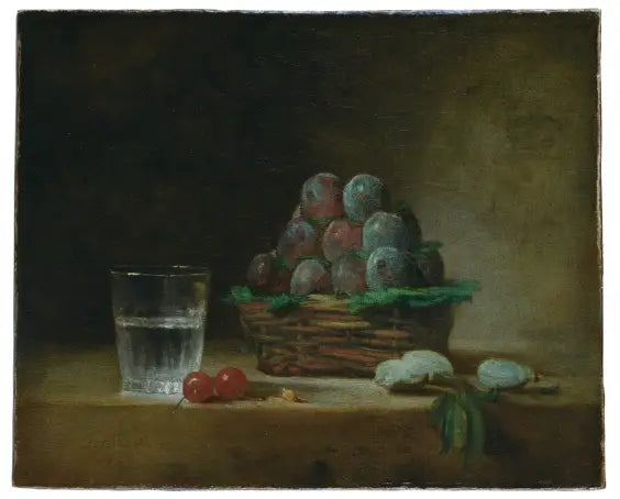 Erik, su bardağı, kirazlar - Jean Siméon Chardin