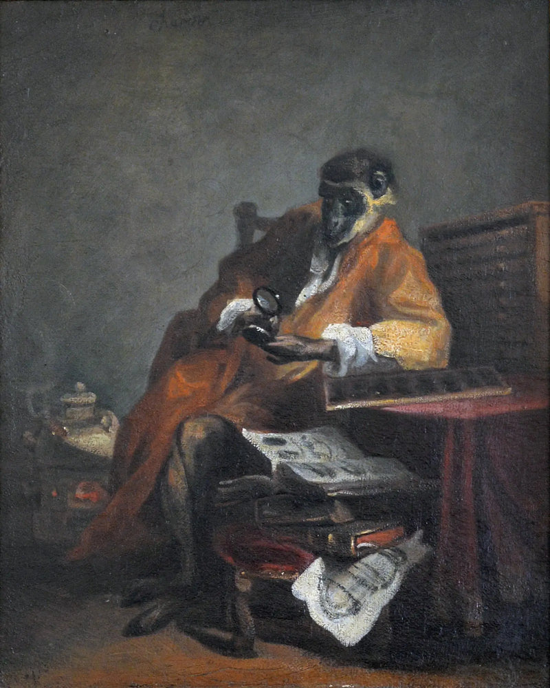 Eski Tüccar Maymun - Jean Simeón Chardin