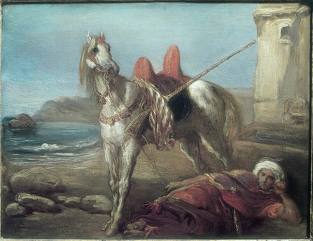 Arabe seul avec son cheval - Théodore Chassériau