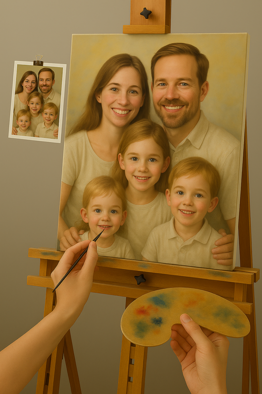 🎨 Kişiselleştirilebilir Aile Portresi Tablosu – Benzersiz Yağlı Boya