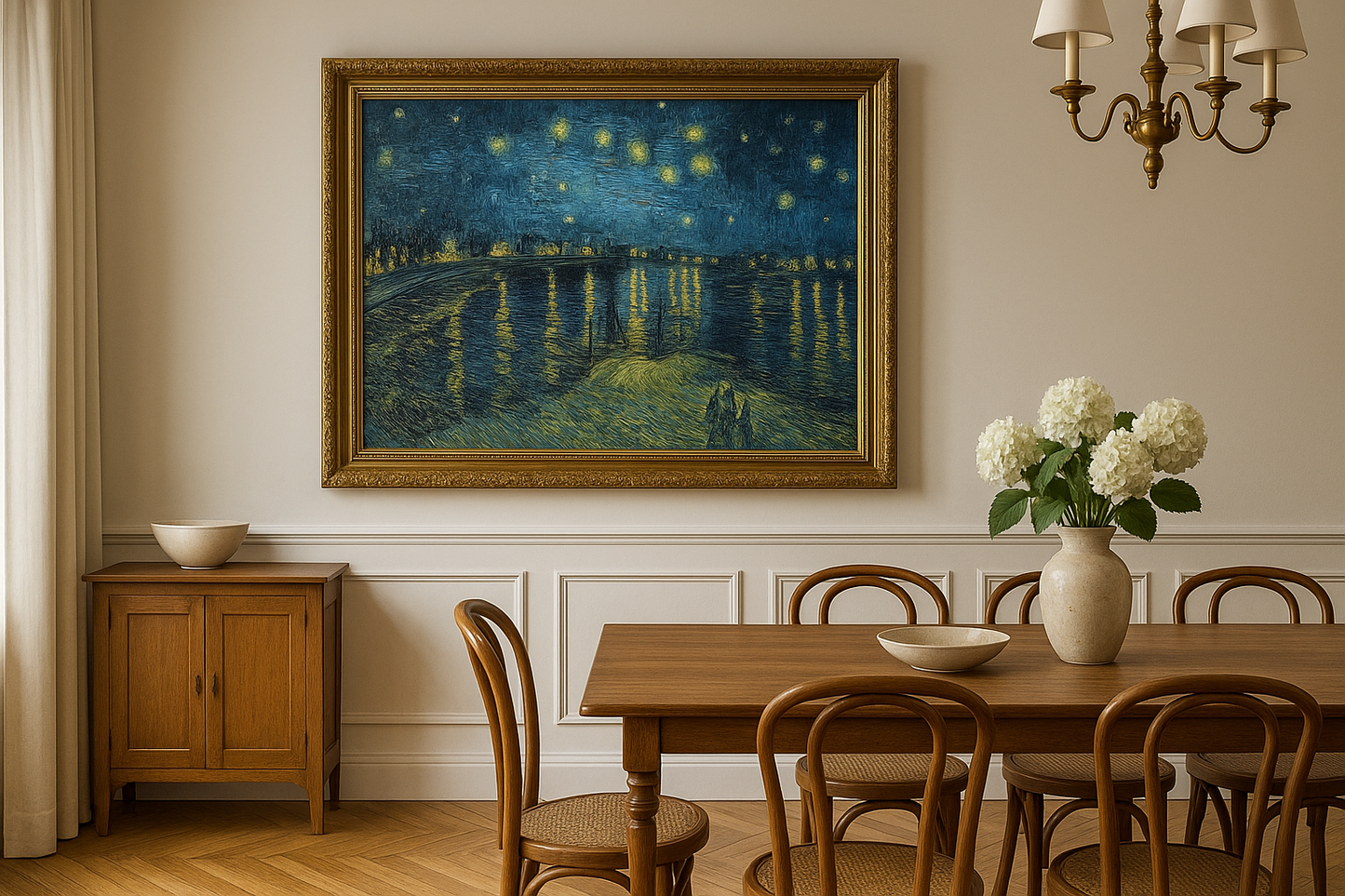 🖼️ Rhône Nehri Üzerindeki Yıldızlı Gece – Vincent van Gogh (1888)