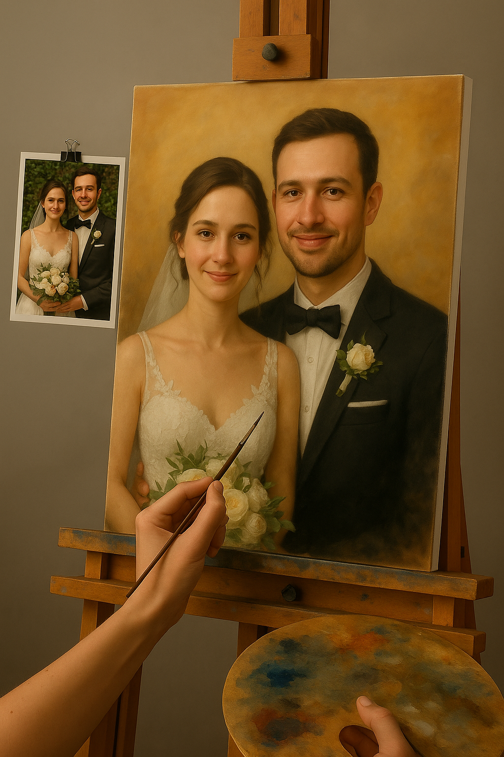 💍 Kişiselleştirilebilir Düğün Tablosu – Duygu ve Zarafet Yağlı Boya