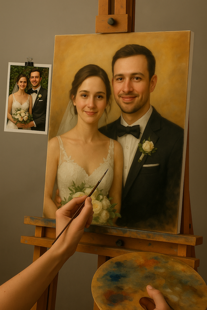 💍 Kişiselleştirilebilir Düğün Tablosu – Duygu ve Zarafet Yağlı Boya
