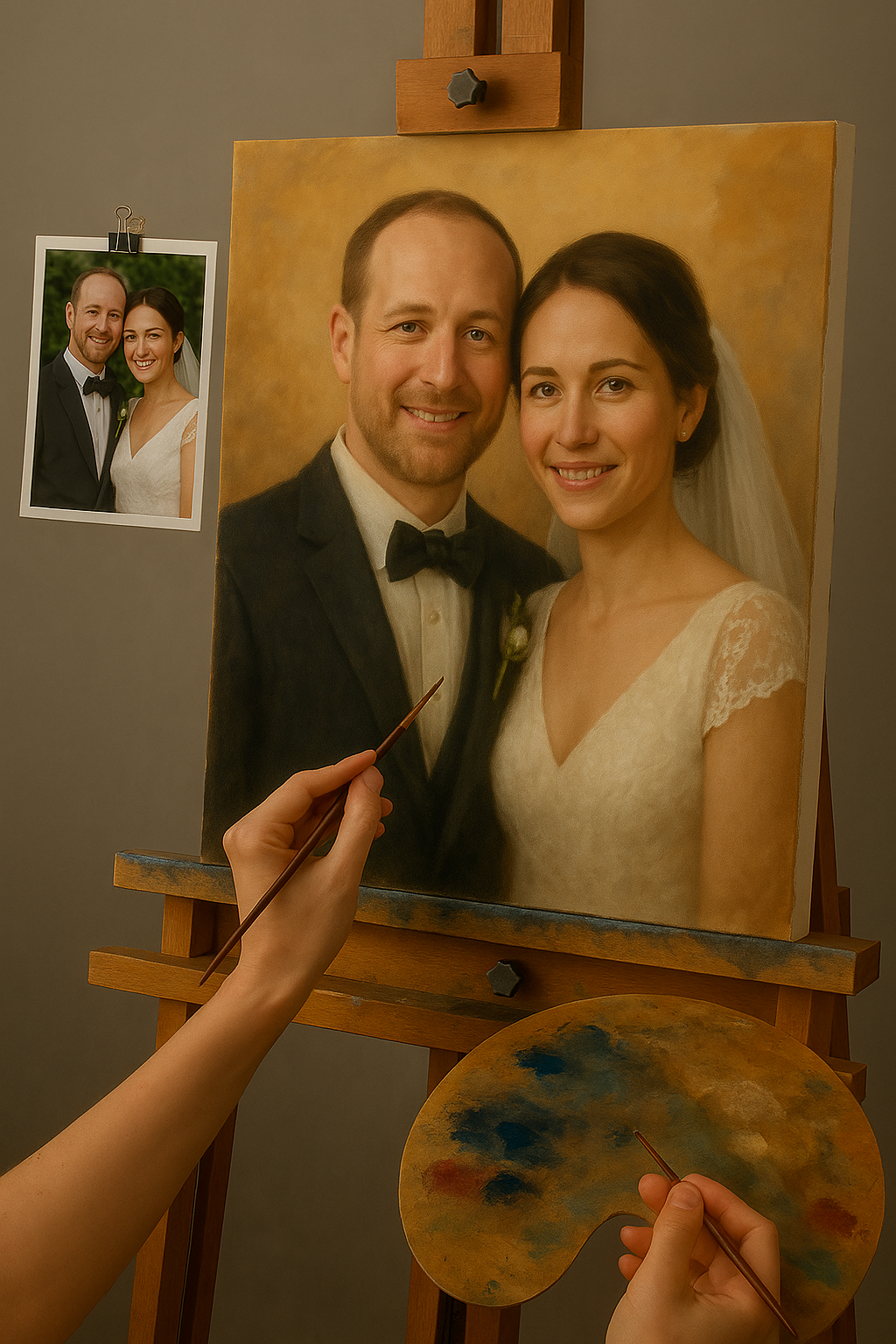 💍 Kişiselleştirilebilir Düğün Tablosu – Duygu ve Zarafet Yağlı Boya