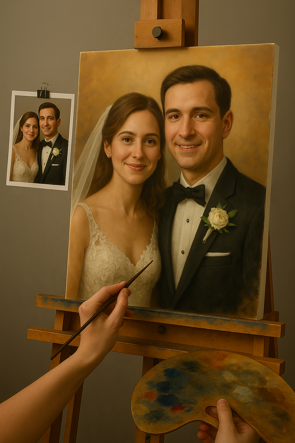 💍 Kişiselleştirilebilir Düğün Tablosu – Duygu ve Zarafet Yağlı Boya