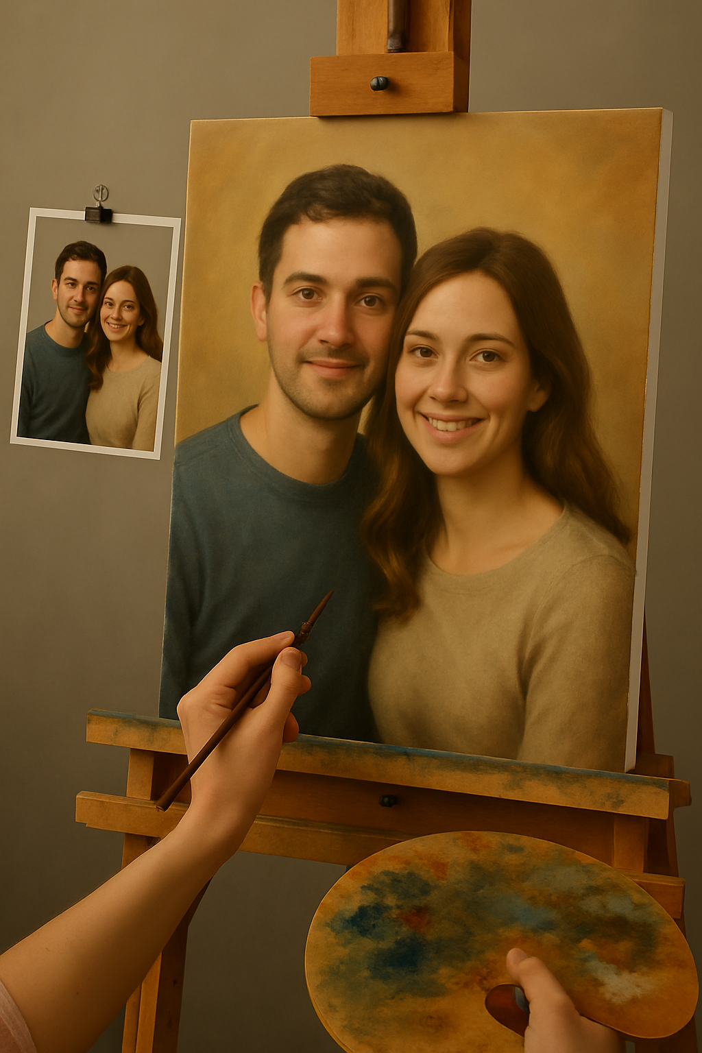 💑 Kişiselleştirilebilir Çift Tablosu – Benzersiz ve Duygusal Yağlı Boya