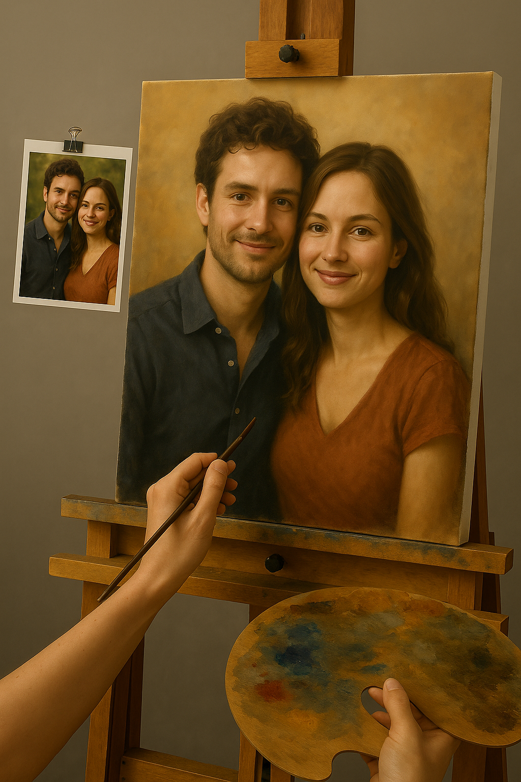 💑 Kişiselleştirilebilir Çift Tablosu – Benzersiz ve Duygusal Yağlı Boya