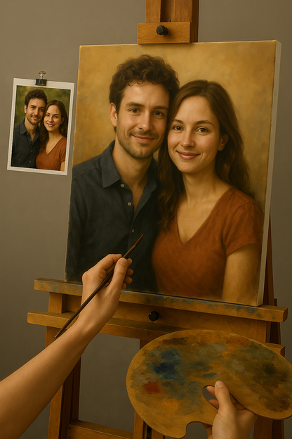 💑 Kişiselleştirilebilir Çift Tablosu – Benzersiz ve Duygusal Yağlı Boya