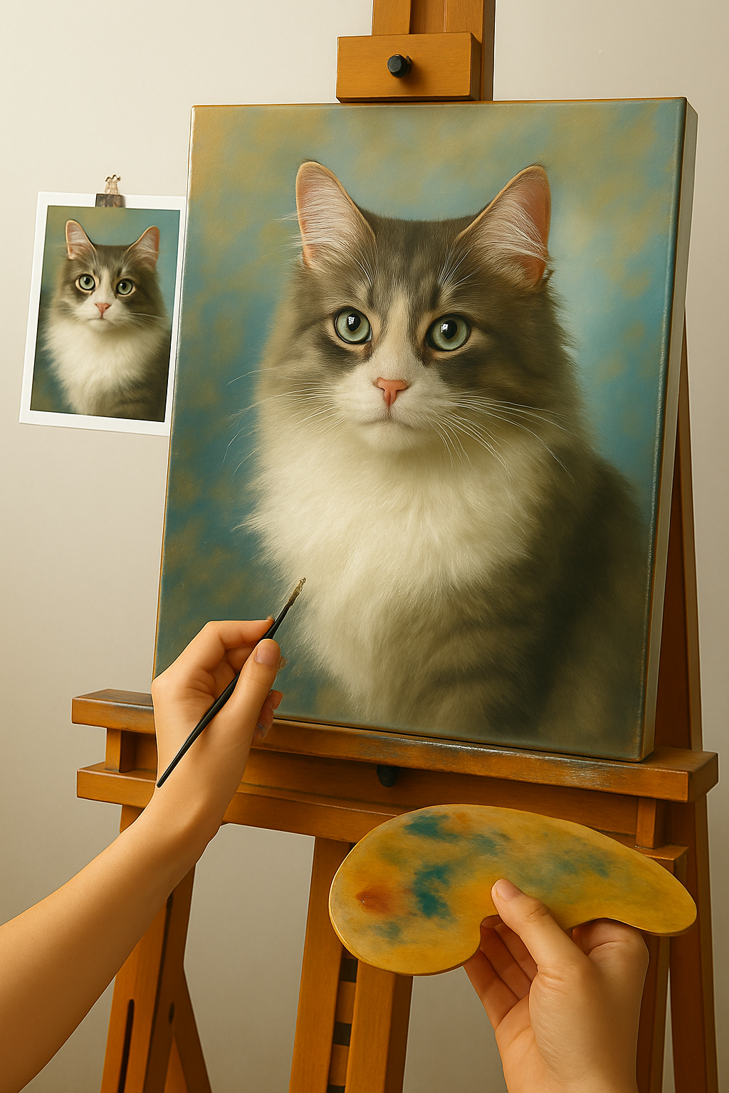 🎨 Kişiselleştirilebilir Kedi Portresi Tablosu – Benzersiz Yağlı Boya